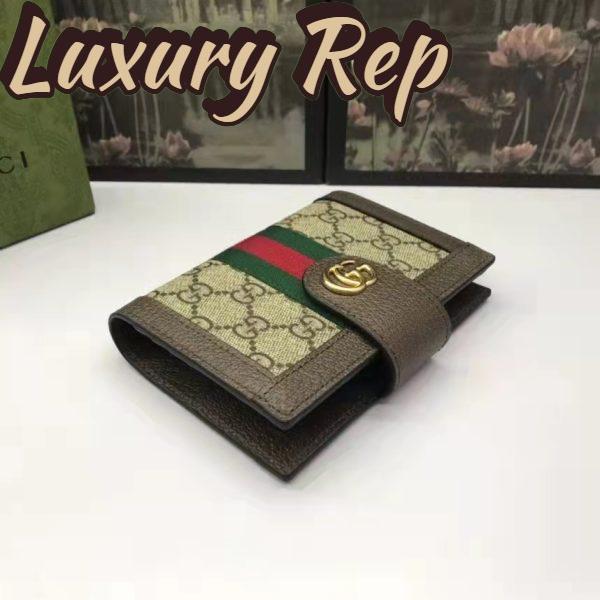 Replica Gucci Unisex Ophidia GG Passport Case Beige Ebony GG Supreme Canvas 4