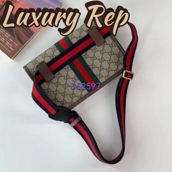 Replica Gucci Unisex Ophidia GG Small Belt Bag Beige Ebony GG Supreme Canvas Double G 6