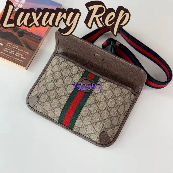 Replica Gucci Unisex Ophidia GG Small Belt Bag Beige Ebony GG Supreme Canvas Double G 7