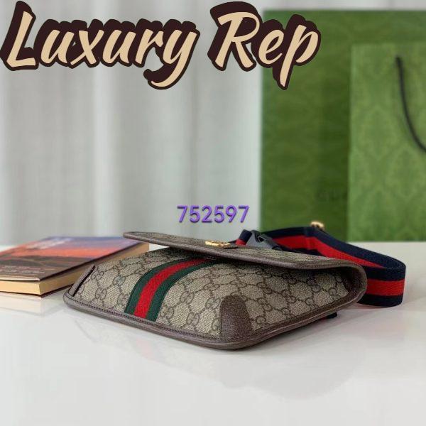 Replica Gucci Unisex Ophidia GG Small Belt Bag Beige Ebony GG Supreme Canvas Double G 8