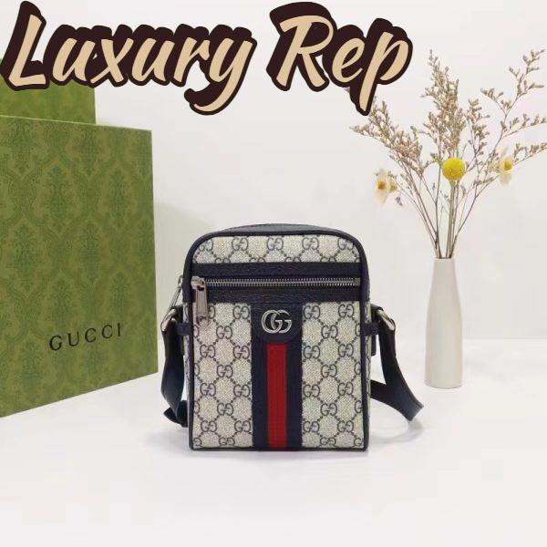 Replica Gucci Unisex Ophidia GG Small Shoulder Bag Beige Blue Supreme Canvas 3