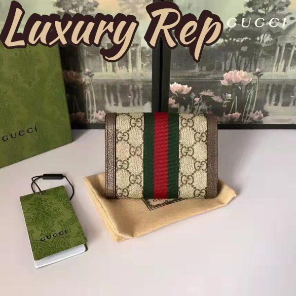 Replica Gucci Unisex Ophidia GG Wallet Beige Ebony GG Supreme Canvas 4