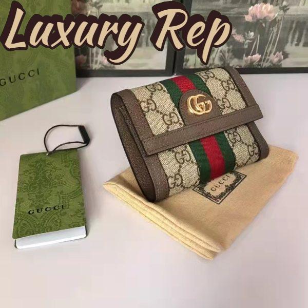 Replica Gucci Unisex Ophidia GG Wallet Beige Ebony GG Supreme Canvas 5
