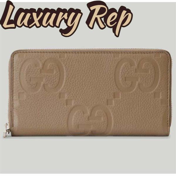 Replica Gucci Unisex Ophidia Jumbo GG Continental Wallet Taupe Leather Double G