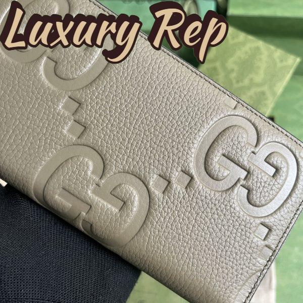 Replica Gucci Unisex Ophidia Jumbo GG Continental Wallet Taupe Leather Double G 5