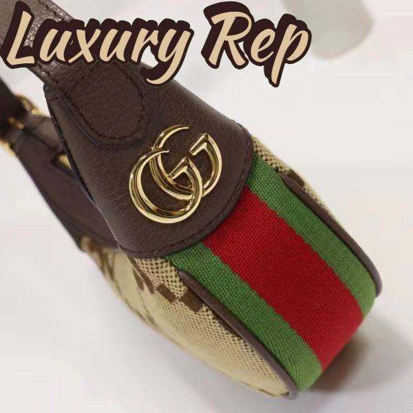 Replica Gucci Unisex Ophidia Jumbo GG Mini Bag Camel Ebony Canvas Double G 6