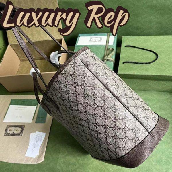 Replica Gucci Unisex Ophidia Large Tote Bag Beige Ebony GG Supreme Canvas 6