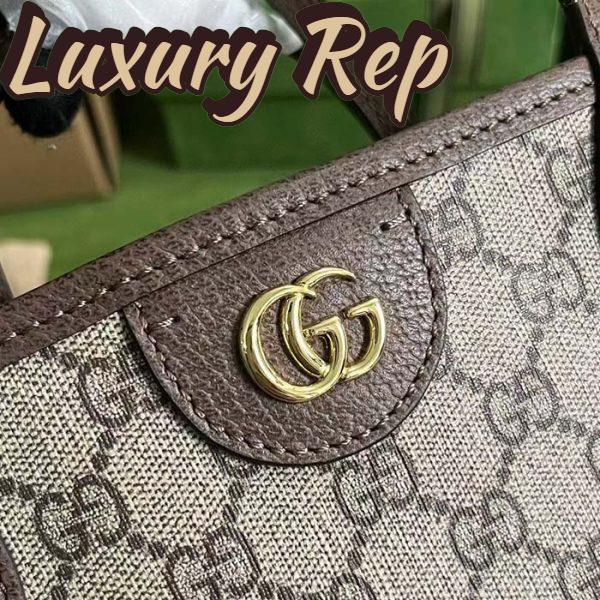Replica Gucci Unisex Ophidia Large Tote Bag Beige Ebony GG Supreme Canvas 9