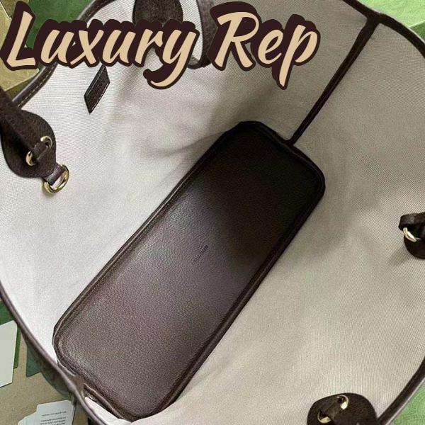 Replica Gucci Unisex Ophidia Large Tote Bag Beige Ebony GG Supreme Canvas 10