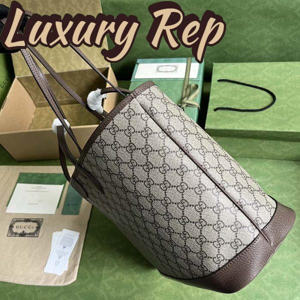 Replica Gucci Unisex Ophidia Medium Tote Bag Beige Ebony GG Supreme Canvas 7