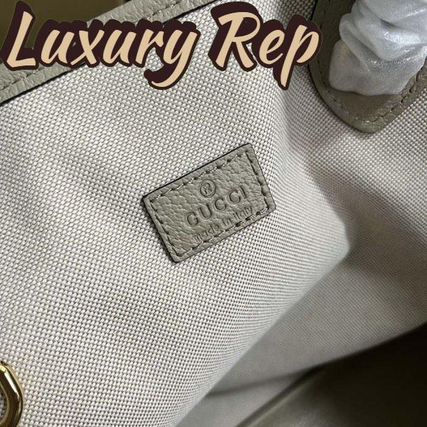 Replica Gucci Unisex Ophidia Medium Tote Bag Beige White GG Supreme Canvas 11