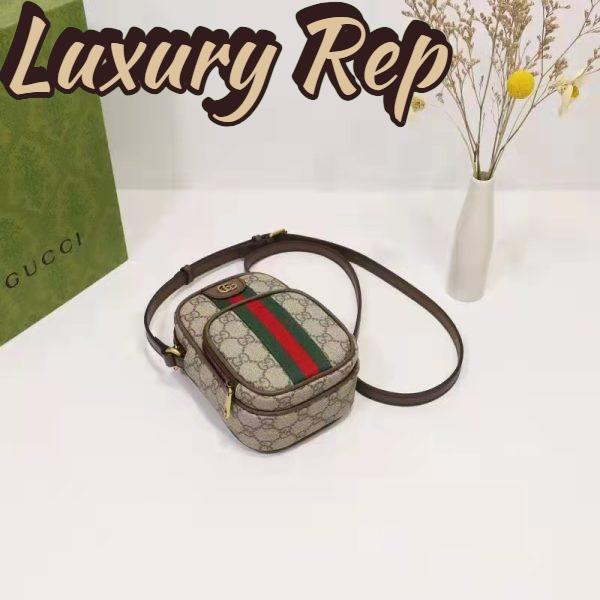 Replica Gucci Unisex Ophidia Mini Bag Beige Ebony GG Supreme Canvas Double G 6