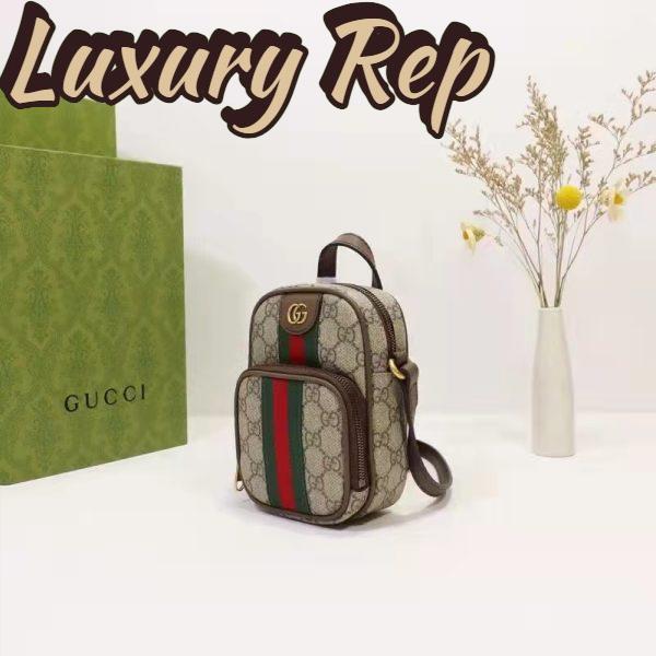 Replica Gucci Unisex Ophidia Mini Bag Beige Ebony GG Supreme Canvas Double G 7