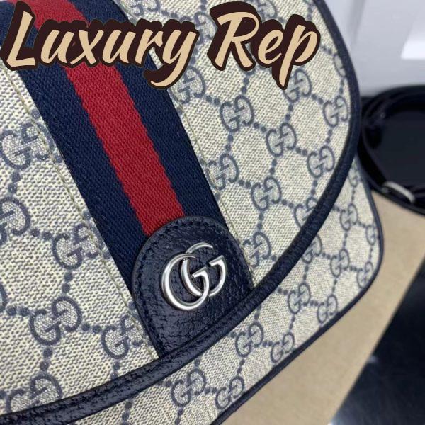 Replica Gucci Unisex Ophidia Mini GG Shoulder Bag Blue GG Supreme Canvas Double G 9