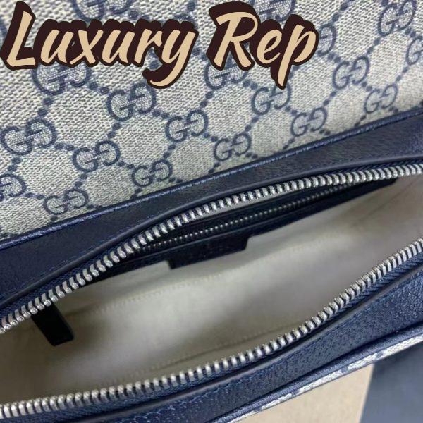 Replica Gucci Unisex Ophidia Mini GG Shoulder Bag Blue GG Supreme Canvas Double G 10