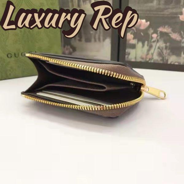 Replica Gucci Unisex Ophidia Zip Around Wallet Beige Ebony GG Supreme Canvas 8