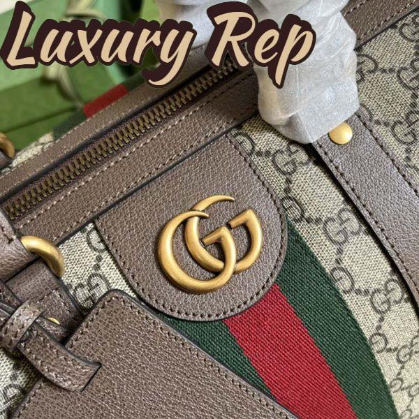 Replica Gucci Unisex Savoy Large Duffle Bag Beige Ebony GG Supreme Canvas Double G 9