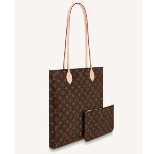 Replica Louis Vuitton LV Unisex Carry It Brown Monogram Coated Canvas Cowhide Leather