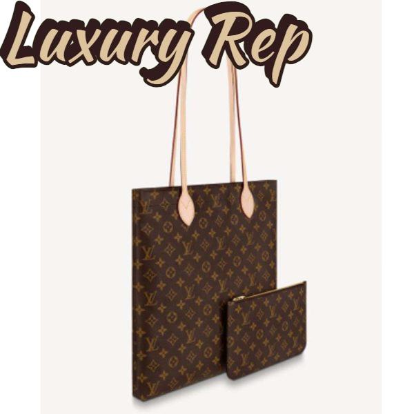 Replica Louis Vuitton LV Unisex Carry It Brown Monogram Coated Canvas Cowhide Leather 2