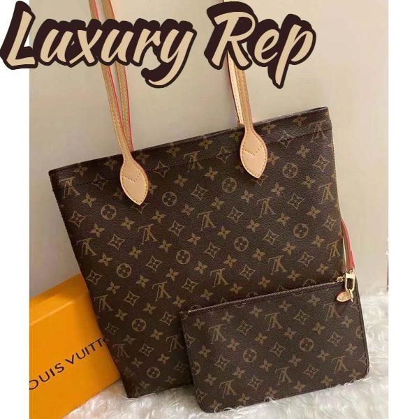 Replica Louis Vuitton LV Unisex Carry It Brown Monogram Coated Canvas Cowhide Leather 3