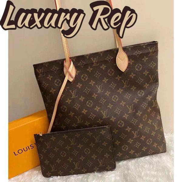 Replica Louis Vuitton LV Unisex Carry It Brown Monogram Coated Canvas Cowhide Leather 4