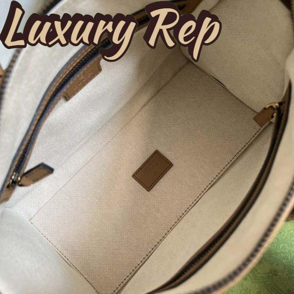Replica Gucci Unisex Small Canvas Top Handle Bag Double G Brown Black Original GG Canvas 9