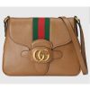 Replica Gucci Unisex Small Canvas Top Handle Bag Double G Light Brown Smooth Leather 14