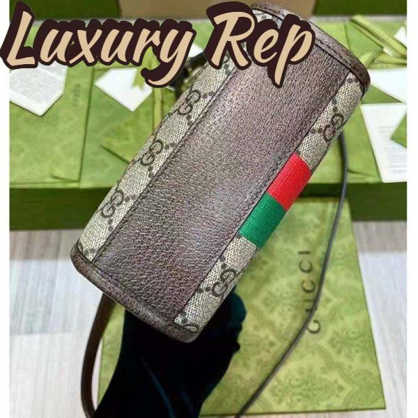 Replica Gucci Unisex Tiger GG Mini Tote Bag Beige Ebony GG Supreme Canvas 8