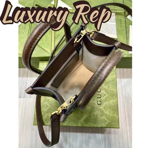 Replica Gucci Unisex Tiger GG Mini Tote Bag Beige Ebony GG Supreme Canvas 9