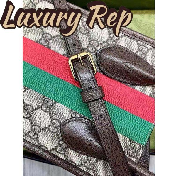 Replica Gucci Unisex Tiger GG Mini Tote Bag Beige Ebony GG Supreme Canvas 11