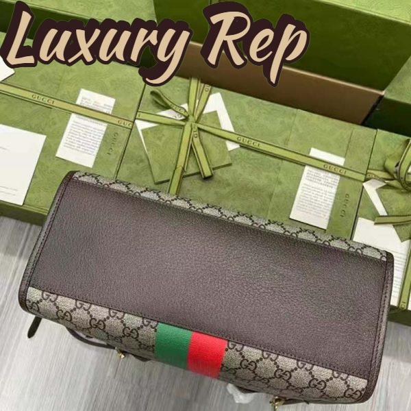 Replica Gucci Unisex Tiger GG Small Tote Bag Beige Ebony GG Supreme Canvas 6