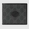 Replica Gucci Unisex Wrist Wallet Double G Strawberry Beige Ebony GG Supreme Canvas 12