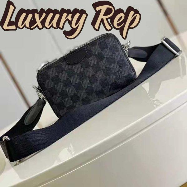 Replica Louis Vuitton LV Unisex Alpha Wearable Wallet Damier Graphite Coated Canvas Cowhide 5