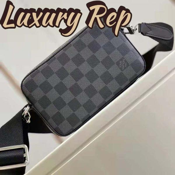 Replica Louis Vuitton LV Unisex Alpha Wearable Wallet Damier Graphite Coated Canvas Cowhide 6