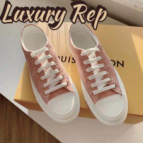 Replica Louis Vuitton LV Women Stellar Sneaker in Pink Monogram Denim 4