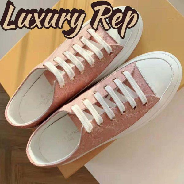 Replica Louis Vuitton LV Women Stellar Sneaker in Pink Monogram Denim 5