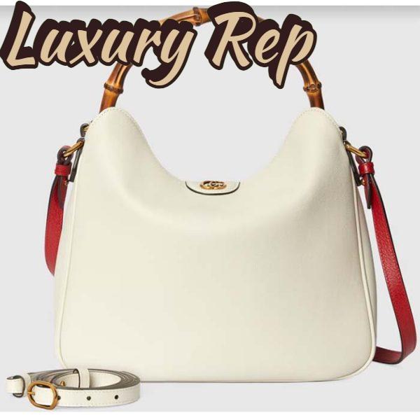 Replica Gucci Women Diana Medium Shoulder Bag White Leather Double G