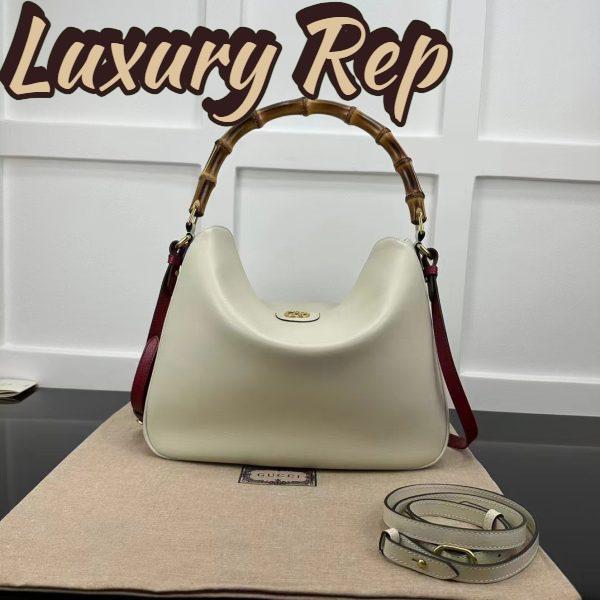 Replica Gucci Women Diana Medium Shoulder Bag White Leather Double G 3