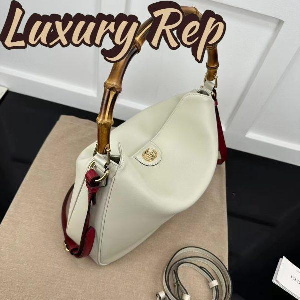 Replica Gucci Women Diana Medium Shoulder Bag White Leather Double G 4