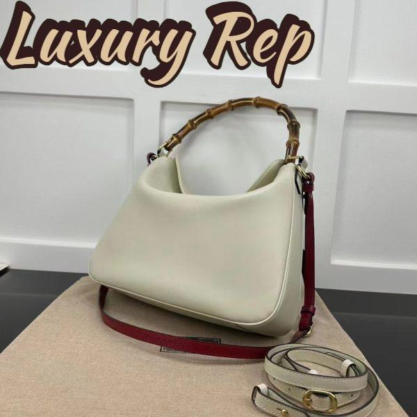 Replica Gucci Women Diana Medium Shoulder Bag White Leather Double G 5