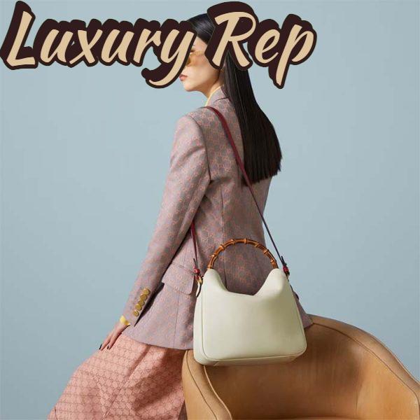 Replica Gucci Women Diana Medium Shoulder Bag White Leather Double G 12