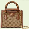 Replica Gucci Women Diana Small Jumbo GG Tote Bag Off-White Ivory Canvas Double G 13