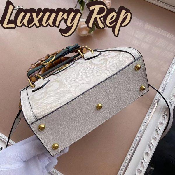Replica Gucci Women Diana Small Jumbo GG Tote Bag Off-White Ivory Canvas Double G 6