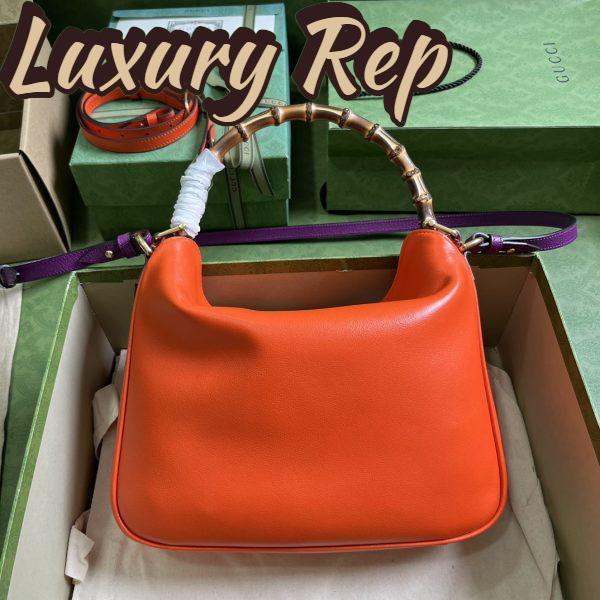 Replica Gucci Women Diana Small Shoulder Bag Orange Leather Double G 4
