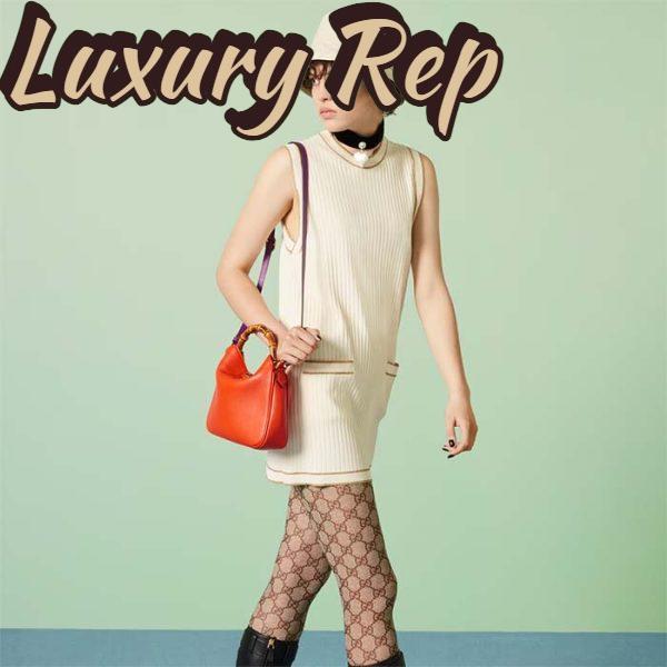 Replica Gucci Women Diana Small Shoulder Bag Orange Leather Double G 12