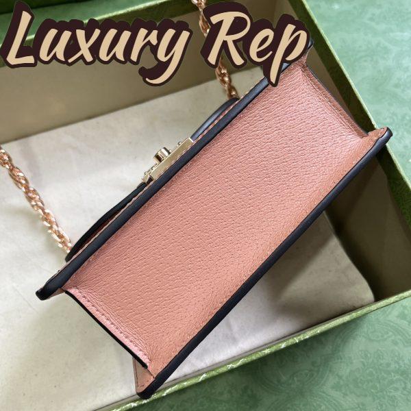 Replica Gucci Women Dionysus GG Mini Shoulder Bag Pink Canvas Leather Padlock Closure 8