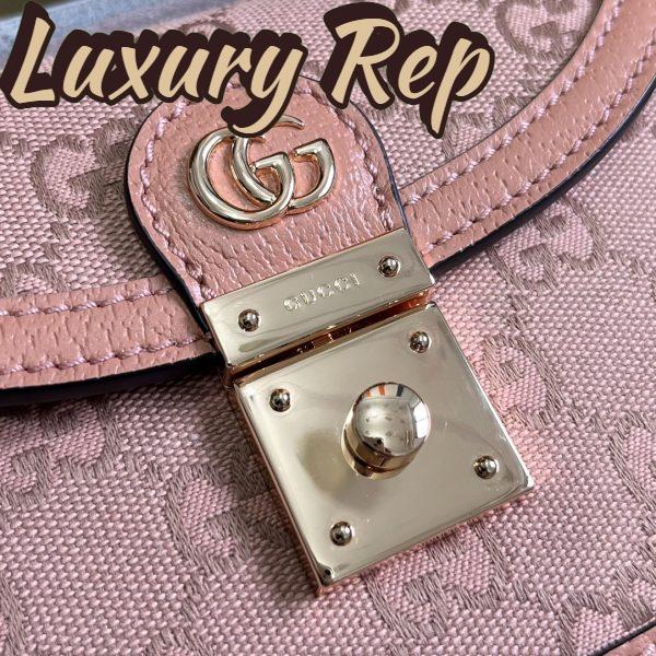 Replica Gucci Women Dionysus GG Mini Shoulder Bag Pink Canvas Leather Padlock Closure 10