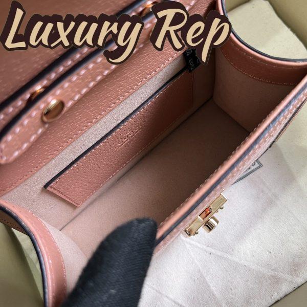 Replica Gucci Women Dionysus GG Mini Shoulder Bag Pink Canvas Leather Padlock Closure 11