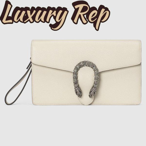 Replica Gucci Women Dionysus Leather Clutch Metal-Free Tanned Leather