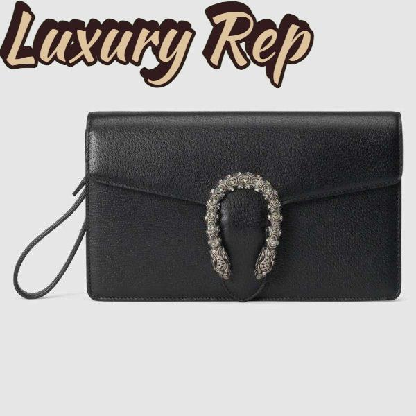 Replica Gucci Women Dionysus Leather Clutch Metal-Free Tanned Leather 3